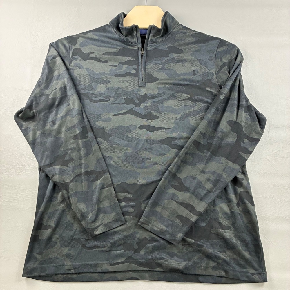 Cremieux 38 Mens XL Dark Camo 1/4 Zip Pullover Lightweight Long Sleeve TAV2306